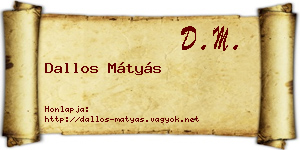 Dallos Mátyás névjegykártya